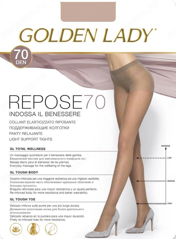 Relaxing tights Golden Lady nero Repose 70 DEN black