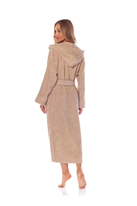 Women&#39;s terry cotton bathrobe L&amp;L 2102, beige